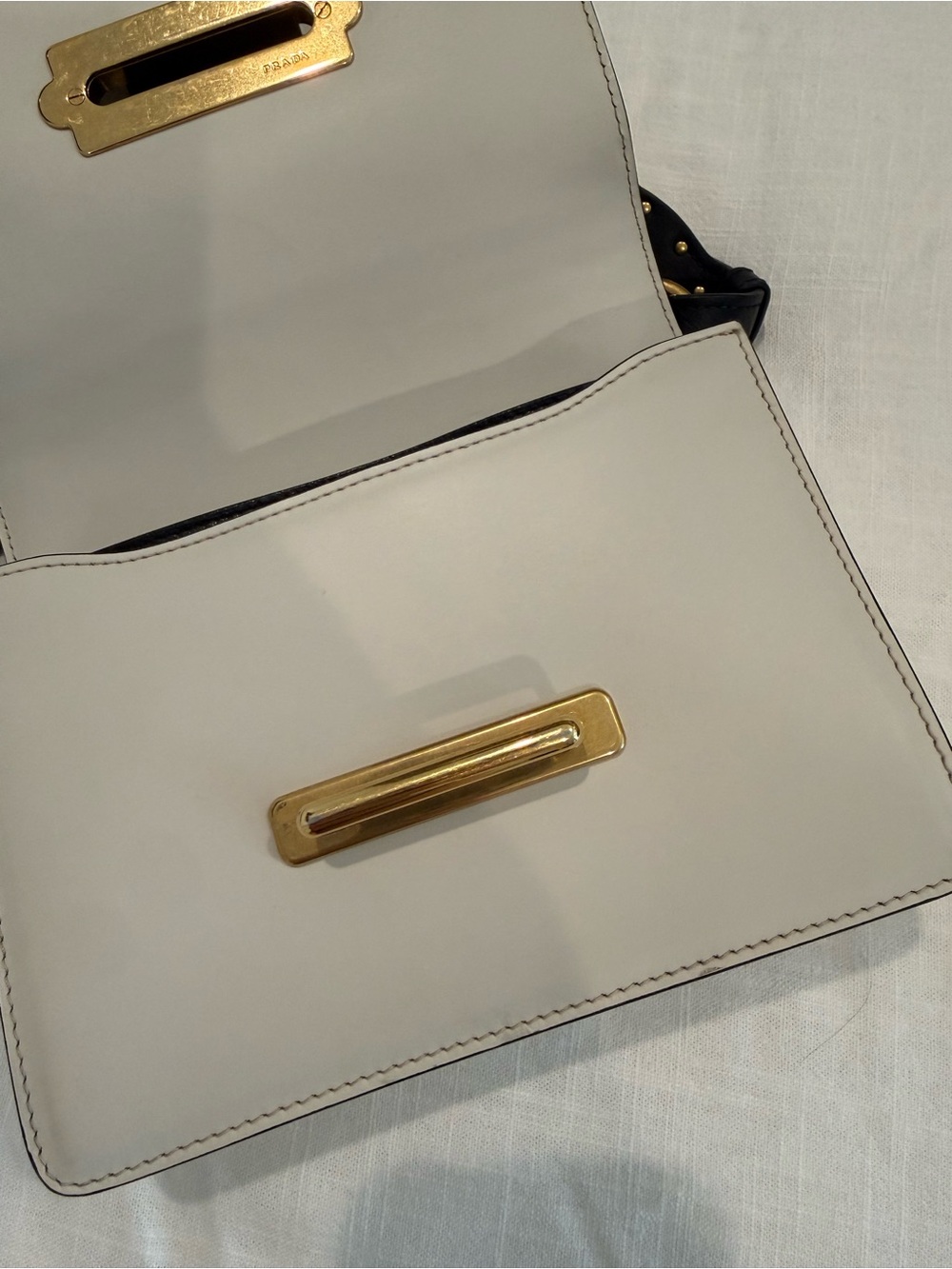 Prada Cahier Black & Cream Leather Crossbody Bag - Picture 8 of 13